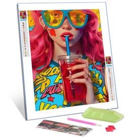 Tucocoo 5D Diamond Painting Kits for Adults, Girl Body Painting Full Drill Round Diamond Cross Stitch Diamond Easy Painting by Number Kits Vacation Style Women for Home Decor and Gift 12x16 inch