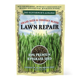 The Old Farmer's Almanac Lawn Repair - Premium Grass Seed & Compost Blend (1 Pound - Covers Up to 100 Sq Ft)