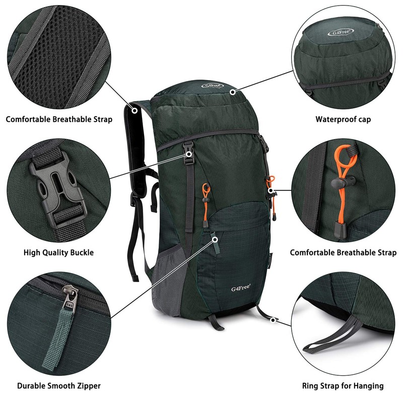 G4Free Ultra Lightweight Folding Bag, Climbing Backpack, 1.6 gal (40