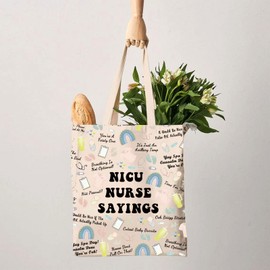 G2TUP Future Nicu Nurse Gift Nurse Sayings Tote Bag Neonatal Nurse Handbag Tiny Human Nurse Gift (Nurse Sayings HB)