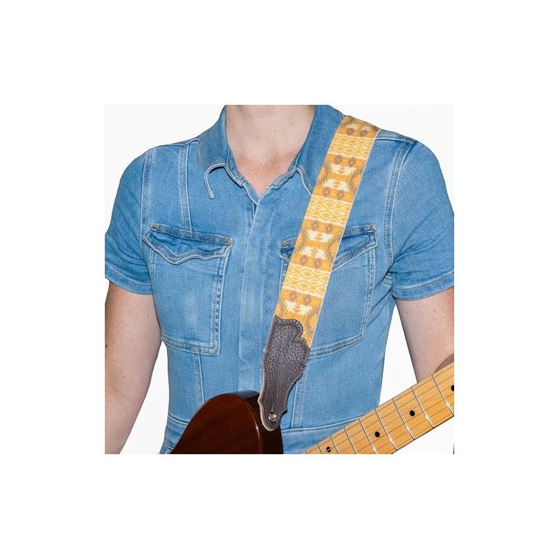 Franklin Strap 2" Old Aztec Guitar Strap, Gold, 38'' -