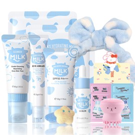 MrCuvaryas Set De Cuidado Facial 14 En 1 Para Mujeres Y Adolescentes, Kit Facial Con Limpiador, Sérum, Crema, Protector Solar, Contorno De Ojos,...   