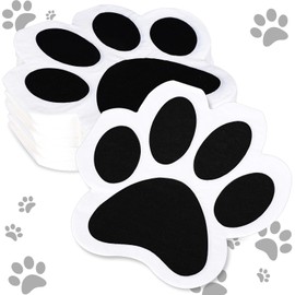 Whaline 100Pcs Dog Paw Paper Napkins 6.5 Inch Pet Paw Print Napkins White Black Cute Paw Luncheon Napkin Disposable Dessert Dinner Napkin for Pet Lover Theme Party Supplies