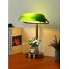 Newrays Traditional Green Glass Bankers Desk Lamp with Pull Chain