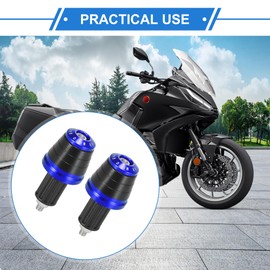 VekAuto 2 Pcs Handlebar End Caps, 18mm Bar Ends Plugs Universal for Motor Bike CNC Aluminum Alloy Blue