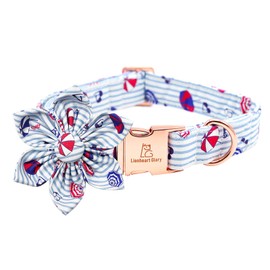 Lionheart glory Summer Dog Collar with Flower, Female Dog Collar Flower for Small Medium Large Dogs Adjustable Dog Flower Collar Bow