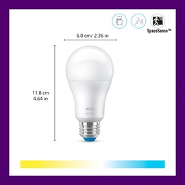 WiZ Connected 100W A19 LED Smart Light Bulbs Tunable White - Connects to Your Wi-Fi - E26 Smart Bulb - Control with Voice or App + Activate with Motion - Matter Compatible