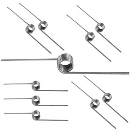 Qrity 10PCS 304 Stainless Steel Small Torsion Spring, Straight Torsion Spring, 0.7mm Wire Diameter Mechanical Torsion Springs, 5mm OD, 6 laps, 180° Deflection