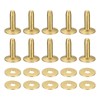 sourcing map 10 Set Brass Rivets and Burrs, 9x3.3x14mm Solid