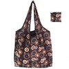 Extra Large Reusable Foldable Ladies Shopping Bag Eco Tote Handbag Fold Away Shopper Bag UK (Brown Circles)