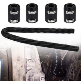 BAGARAATAN Universal 48" Flexible Radiator Hose Stainless Steel Universal Water Hoses Adapter Coolant Radiator Hose Kit Could be Used with 1-1/4", 1-1/2", 1-3/4" or 1-5/8" Radiator Necks