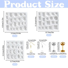 63 Pcs Resin Molds Silicone Set,DIY Epoxy Resin Casting Craft Kit
