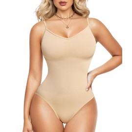 Nebility Bodysuits for Women Tummy Control Body Suits Seamless Shapewear V Neck Body Shaper