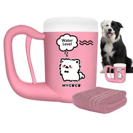 MyGoGo Semi-Automatic Paw Cleaner for Small Medium Dog Breeds, Premium Quality Silicone, Muddy Paw Washer, Essential Necessity (Pink, Medium)