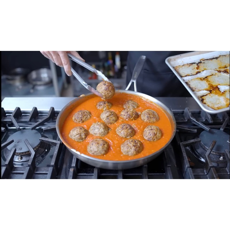 Babish 12-Inch Tri-Ply Stainless Steel Frying Pan with Lid –