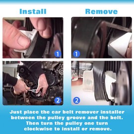 Unifizz Stretch Belt Mate Kit, 2 Pcs Metal Stretch Belt Remover Installer Tool Set,Belts Remover Serpentine Belt Tool, Stretch Belt Tool for Car Truck Trolley Cart and Other Vehicle