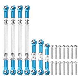 sourcing map Adjustable Turnbuckles Camber Link Linkages Aluminum Alloy Upgrade Parts RC Car Steering Pull Rod Servo Linkages Tie Rod for 14401 1/14 RC Car Crawler,Blue
