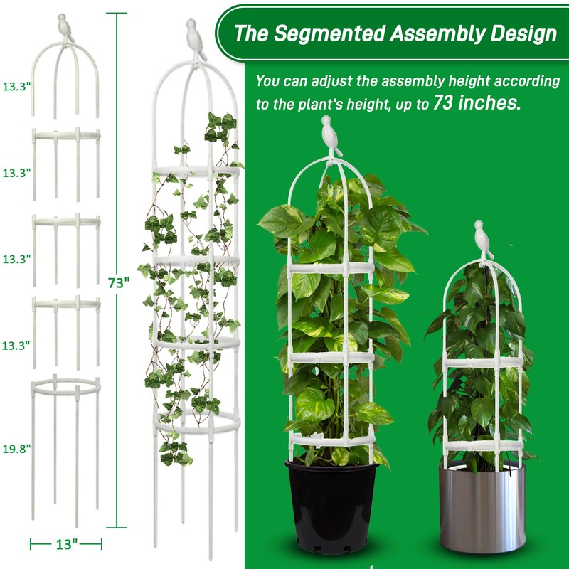 Garden Trellis for Climbing Plants, Rustproof Metal Pipe with Heavy