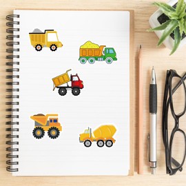 50Pcs Transport Vehicle Stickers Engineering Vehicle Stickers Vinyl Waterproof Truck Stickers for Kids - Vehicle Party Favors Stickers (TruckA)