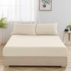 Oxford Homeware Cream Single Fitted Sheets -100% Brushed Microfibre 1800
