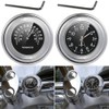 TESWNE7/8 1" Motorcycle Handlebar Chrome White Dial Clock and Thermometer