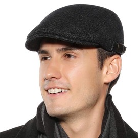 Sumolux Mens Newsboy Cap Winter Beret Hat Cabbie Flat Cap Navy Blue