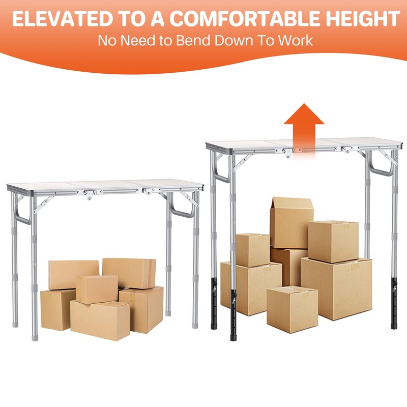 FUNYKICH Folding Table Leg Extenders, Durable Steel Folding Tables Leg