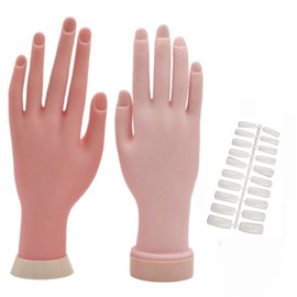 ZERONOWA Hand Mannequin for Nail Practice Hand Torso Training Hand with Nail Tip (Both Hands)