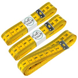 3 x Extra Long 300cm Tailor Tape Measure Tape Measure Yellow 3 Meters / 120 Inches