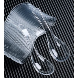 50 PCS Disposable Clear Plastic Asian Soup Spoons - Tasting & Front Dish Spoons, Plastic Cutlery (Clear Round Bottom)