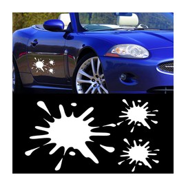 JNNJ Auto Farbkleckse Aufkleber Klecks Sticker, Autoaufkleber Für Beule Kratzer Dellen, Motorradaufkleber 15 X 10 cm 3 Stück Im Set Witterungsbeständig(Weiß)