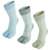Fujite #8202 Men's Mesh Socks with Fingers, 3 Pairs, Assorted