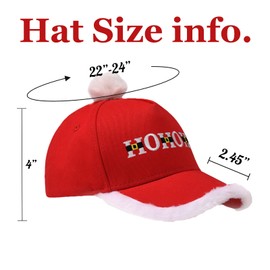 Giavuwn Santa Baseball Hat Santa Claus Costume Hat with Fuzzy Fur Pom Embroidered HoHoHo Funny Saying Hat