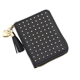 Huimei Wallet, Short Wallet, Women's, Men's, Small Wallet, Coin Purse, Anti-Skimming, Mini Wallet, Compact, Large Capacity, Simple, Card Case, Card Slot, Zipper, Black Wallet, Unisex, Black