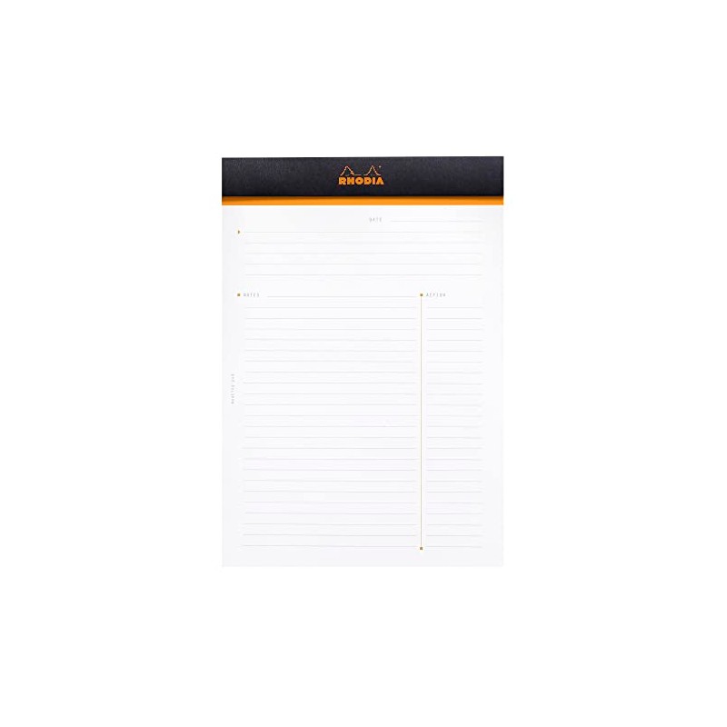 RHODIA 164009C - Stapled Notepad Meeting N°16 Black - A5