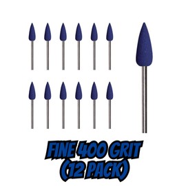 Dedeco Sunburst Points – 3/32” (2.35mm) Shank, Shape - Precision Thermoplastic Cleaning Polishing Deburring Rotary Tool Accessories, Fine 400 Grit, Aluminum Oxide - 12 Pack