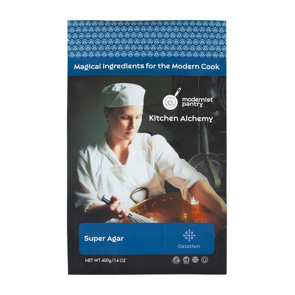 Pure Super Agar Powder - High Gel Strength Gracilaria Algae ⊘ Non-GMO Vegan OU Kosher Certified - 400g/14oz