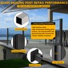 VoTwoofv Glass Railing End Post 35.8",304 Stainless Steel Glass Balustrade