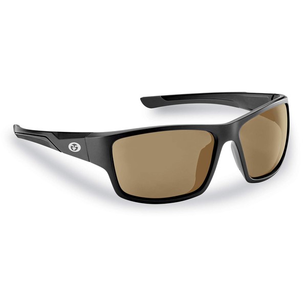 Flying Fisherman 7712BA Sand Bank Polarized Sunglasses, Matte Black Frame, Amber Lens