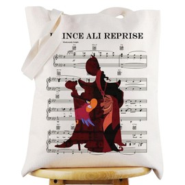 WZMPA Villain Jafar Tote Bag Jafar & Iago Inspired Gift Prince Ali Reprise Jafar Reusable Grocery Bag Jafar Merchandise (Prince Ali Reprise TG)