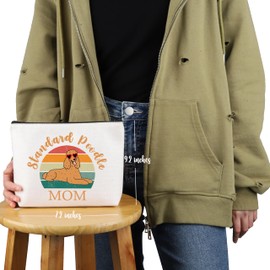 Pyoul Kosmetiktasche für Pudelliebhaber, Standard-Pudel-Mama, Kosmetiktasche für Hundebesitzer, Standard-Pudeltasche