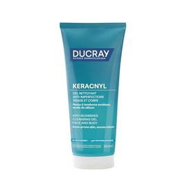 DUCRAY, Keracnyl Gel Espumoso, Limpia y Purifica la Piel Grasa, Disminuye el Exceso de Sebo, 200ml                                                    