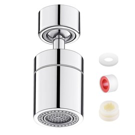 Tap Aerator, 360° Rotatable Tap Aerator, Universal Tap Attachment in Chrome with Two Jet Types, Water-Saving Strainer for Kitchen, Bathroom