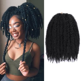 Mscat 10 Inch Marley Twist Braiding Hair 8 Packs Crochet Hair for Crochet Faux Locs Synthetic Braiding Hair Extension for Women 1B#