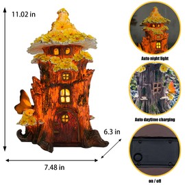 COWOS Outdoor Garden Solar Lights Butterfly Flower House Sculpture Ornament