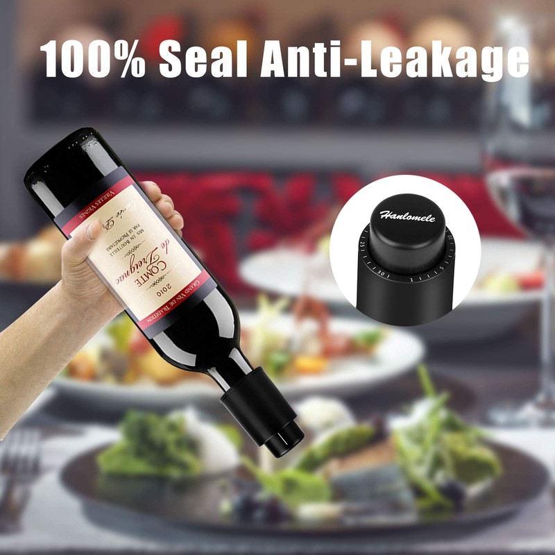 [2 PACK]Wine Bottle Stoppers, Reusable Wine Stoppers, Vacuum Wine Preserver
