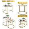 Azheruol Nesting Coffee Table Set of 2,Modern Gold Tempered Glass