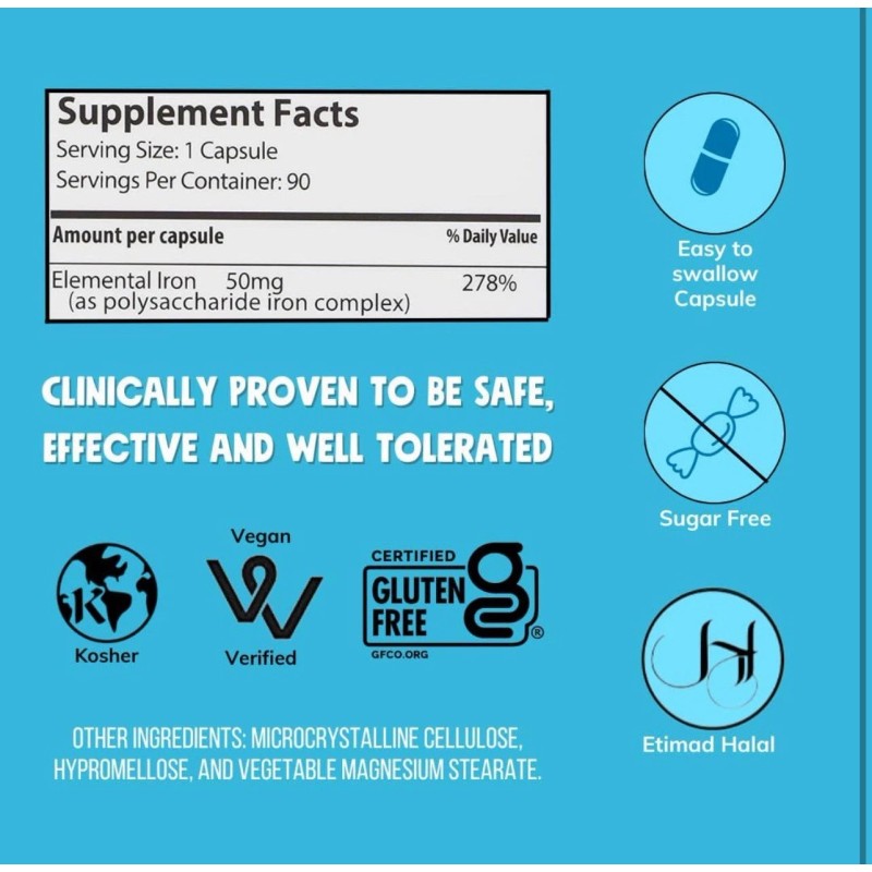 NovaFerrum All Good Iron Capsule Supplements 50mg of Iron 90