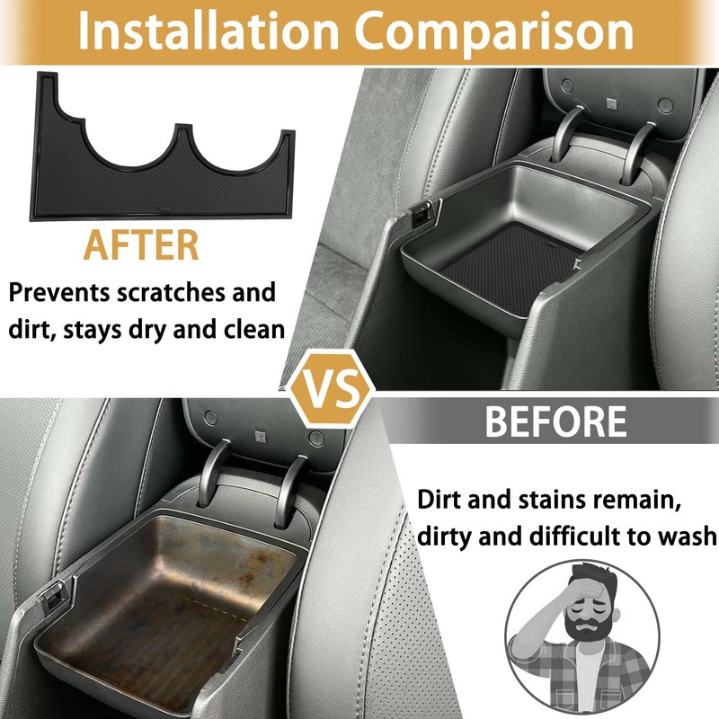 CIMOF Center Console Liner for Hyundai Kona EV Accessories (SE,