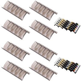 Qicfrk 8 Pcs Essential Oil Organizer, Aluminum Black, Expandable, Holds 40 Oil Bottles